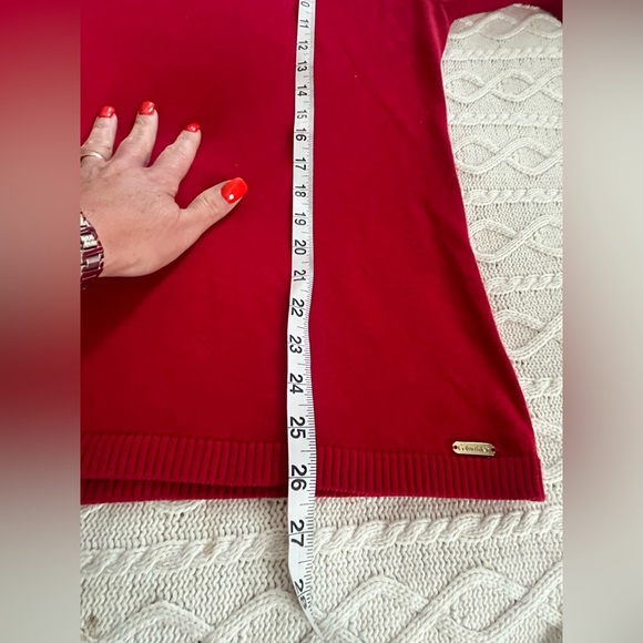 Calvin Klein Red Knit Lightweight Sweater with Sparkle Accents Women’s XL - Picture 16 of 16